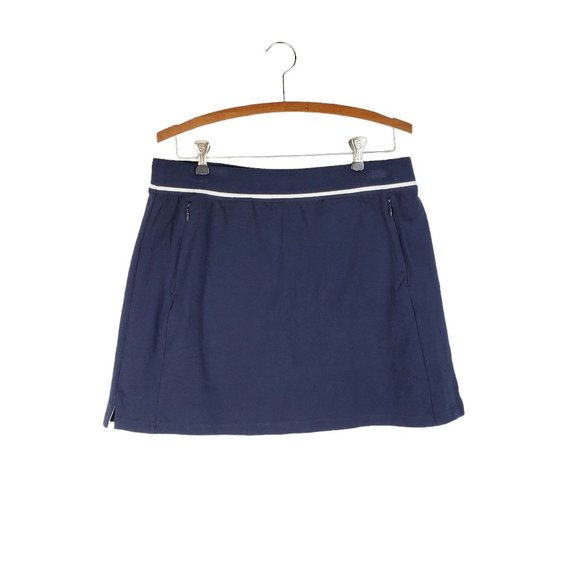 Talbots Pants - T by Talbots womens Large navy new pull on skort cotton athletic golf pockets